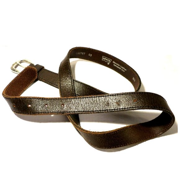 Vintage Levi's LS2787 03 Brown Leather Belt - Size 40/100 - Picture 7 of 9